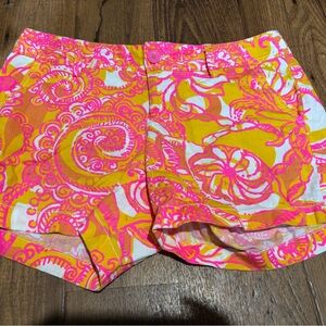 Lilly Pulitzer Pink, Yellow & White High-Waist Printed Shorts